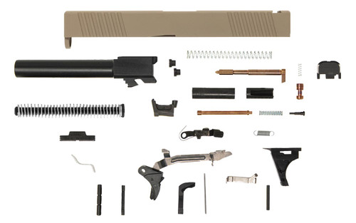 Glock® 17 Compatible Pistol Build Kit w/ FDE Front & Rear Serrated Slide | Polymer80