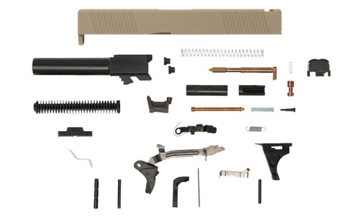Glock® 19 Compatible Pistol Build Kit w/ FDE Front & Rear Serrated Slide | Polymer80 — image 2